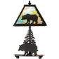 Meyda Lighting Lone Bear 15" Textured Black Accent Table Lamp With Jade Purple Shade Glass