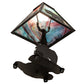 Meyda Lighting Lone Bear 15" Textured Black Accent Table Lamp With Jade Purple Shade Glass