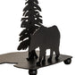 Meyda Lighting Lone Bear 15" Textured Black Accent Table Lamp With Jade Purple Shade Glass