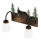 Meyda Lighting Lone Bear 16" 2-Light Textured Black Vanity Light With White Shade Glass