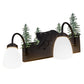 Meyda Lighting Lone Bear 16" 2-Light Textured Black Vanity Light With White Shade Glass