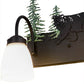 Meyda Lighting Lone Bear 16" 2-Light Textured Black Vanity Light With White Shade Glass