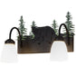 Meyda Lighting Lone Bear 16" 2-Light Textured Black Vanity Light With White Shade Glass