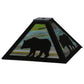 Meyda Lighting Lone Bear 17" Textured Black Frame With Jade Purple Art Shade Glass