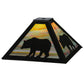 Meyda Lighting Lone Bear 17" Textured Black Frame With Jade Purple Art Shade Glass