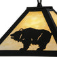 Meyda Lighting Lone Bear 17" Textured Black Pendant Light With Beige Art Shade Glass