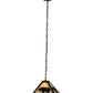 Meyda Lighting Lone Bear 17" Textured Black Pendant Light With Beige Art Shade Glass
