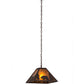 Meyda Lighting Lone Bear 20" Cajun Spice Pendant Light With Amber Mica Shade Glass