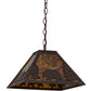 Meyda Lighting Lone Bear 20" Cajun Spice Pendant Light With Amber Mica Shade Glass