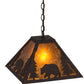 Meyda Lighting Lone Bear 20" Cajun Spice Pendant Light With Amber Mica Shade Glass