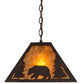 Meyda Lighting Lone Bear 20" Cajun Spice Pendant Light With Amber Mica Shade Glass