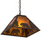 Meyda Lighting Lone Bear 20" Cajun Spice Pendant Light With Amber Mica Shade Glass