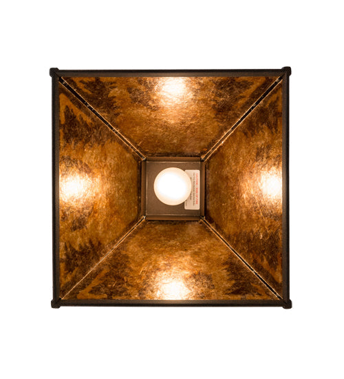 Meyda Lighting Lone Bear 20" Cajun Spice Pendant Light With Amber Mica Shade Glass