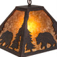Meyda Lighting Lone Bear 20" Cajun Spice Pendant Light With Amber Mica Shade Glass