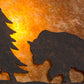 Meyda Lighting Lone Bear 20" Cajun Spice Pendant Light With Amber Mica Shade Glass
