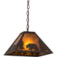 Meyda Lighting Lone Bear 20" Cajun Spice Pendant Light With Amber Mica Shade Glass