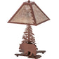 Meyda Lighting Lone Bear 21" 2-Light Rust Table Lamp With Silver Mica Shade Glass and Lighted Base
