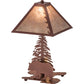 Meyda Lighting Lone Bear 21" 2-Light Rust Table Lamp With Silver Mica Shade Glass and Lighted Base