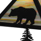 Meyda Lighting Lone Bear 22" 2-Light Textured Black Table Lamp With Jade Purple Art Shade Glass