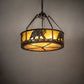 Meyda Lighting Lone Bear 22" 4-Light Timeless Bronze Inverted Pendant Light With Amber Mica Shade Glass