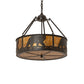 Meyda Lighting Lone Bear 22" 4-Light Timeless Bronze Inverted Pendant Light With Amber Mica Shade Glass