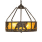 Meyda Lighting Lone Bear 22" 4-Light Timeless Bronze Inverted Pendant Light With Amber Mica Shade Glass