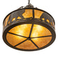 Meyda Lighting Lone Bear 22" 4-Light Timeless Bronze Inverted Pendant Light With Amber Mica Shade Glass
