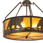 Meyda Lighting Lone Bear 22" 4-Light Timeless Bronze Inverted Pendant Light With Amber Mica Shade Glass