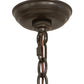 Meyda Lighting Lone Bear 22" 4-Light Timeless Bronze Inverted Pendant Light With Amber Mica Shade Glass
