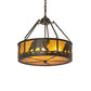 Meyda Lighting Lone Bear 22" 4-Light Timeless Bronze Inverted Pendant Light With Amber Mica Shade Glass