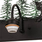 Meyda Lighting Lone Bear 27" 3-Light Textured Black Vanity Light With White Opal Shade Glass