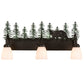 Meyda Lighting Lone Bear 27" 3-Light Textured Black Vanity Light With White Opal Shade Glass