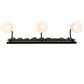 Meyda Lighting Lone Bear 27" 3-Light Textured Black Vanity Light With White Opal Shade Glass