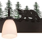 Meyda Lighting Lone Bear 27" 3-Light Textured Black Vanity Light With White Opal Shade Glass