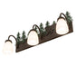 Meyda Lighting Lone Bear 27" 3-Light Timeless Bronze & Green Trees Wall Sconce With White Opal Shade Glass