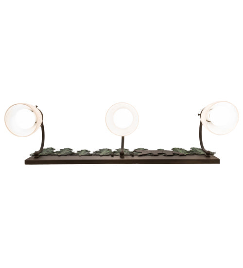 Meyda Lighting Lone Bear 27" 3-Light Timeless Bronze & Green Trees Wall Sconce With White Opal Shade Glass