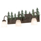 Meyda Lighting Lone Bear 27" 3-Light Timeless Bronze & Green Trees Wall Sconce With White Opal Shade Glass