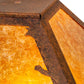 Meyda Lighting Lone Bear 34" Antique Rust Frame With Amber Mica Shade Glass