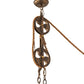Meyda Lighting Lone Bear 36" 6-Light Dark Burnished Antique Copper Bartlett Inverted Pendant Light With Sahara Taupe Idalight Shade