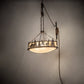 Meyda Lighting Lone Bear 36" 6-Light Dark Burnished Antique Copper Bartlett Inverted Pendant Light With Sahara Taupe Idalight Shade
