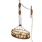 Meyda Lighting Lone Bear 36" 6-Light Dark Burnished Antique Copper Bartlett Inverted Pendant Light With Sahara Taupe Idalight Shade