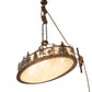 Meyda Lighting Lone Bear 36" 6-Light Dark Burnished Antique Copper Bartlett Inverted Pendant Light With Sahara Taupe Idalight Shade