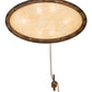 Meyda Lighting Lone Bear 36" 6-Light Dark Burnished Antique Copper Bartlett Inverted Pendant Light With Sahara Taupe Idalight Shade