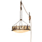 Meyda Lighting Lone Bear 36" 6-Light Dark Burnished Antique Copper Bartlett Inverted Pendant Light With Sahara Taupe Idalight Shade