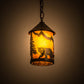 Meyda Lighting Lone Bear 6" Antique Copper Pendant Light With Amber Mica Shade Glass