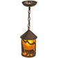 Meyda Lighting Lone Bear 6" Antique Copper Pendant Light With Amber Mica Shade Glass