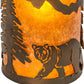 Meyda Lighting Lone Bear 6" Antique Copper Pendant Light With Amber Mica Shade Glass