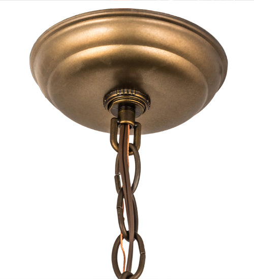 Meyda Lighting Lone Bear 6" Antique Copper Pendant Light With Amber Mica Shade Glass