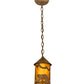 Meyda Lighting Lone Bear 6" Rusty Nail Mini Pendant Light With Amber Mica Shade Glass