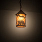 Meyda Lighting Lone Bear 6" Rusty Nail Mini Pendant Light With Amber Mica Shade Glass